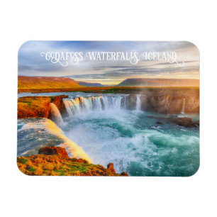 Custom Text Godafoss Waterfalls, Iceland Magnet