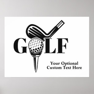 Custom Text Golf Poster
