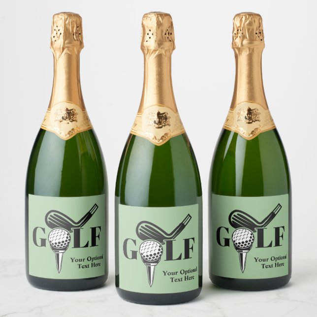 Custom Text Golf Sparkling Wine Label (Bottles)