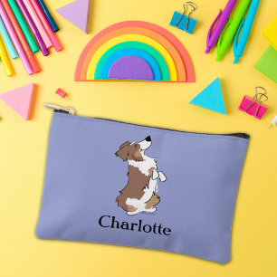 Custom Text Good Dog Aussie Fun Zipper Accessory Pouch