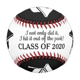 Custom text Graduation baseball