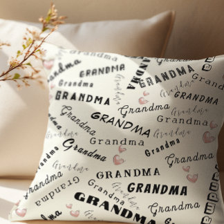 Custom Text Grandma Typography Cushion