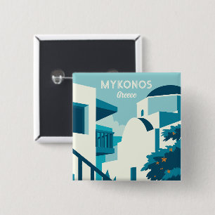Custom Text Greece 15 Cm Square Badge