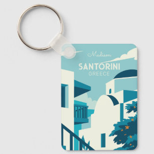 Custom Text Greece Key Ring