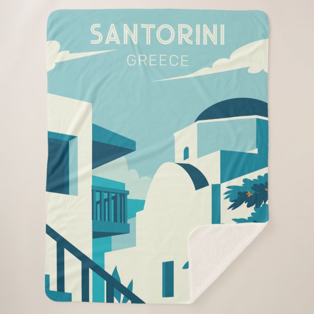 Custom Text Greece Sherpa Blanket (Front)