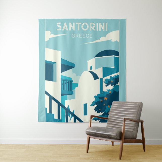 Custom Text Greece Tapestry (In Situ)