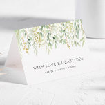 CUSTOM TEXT Green Foliage Botanical Thank You Card<br><div class="desc">This thank you greeting card features painted watercolor leaves in various shades of green.
For more advanced customisation of this design,  Please click the "Customise" button. Matching items are also available.</div>