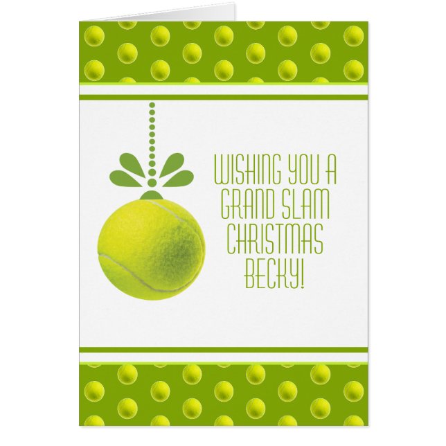Custom text  green Tennis bauble Christmas (Front)