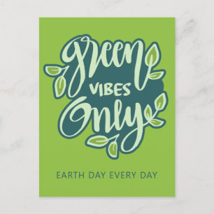 Custom Text Green Vibes Postcard