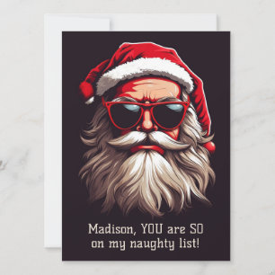 Custom Text Grumpy Santa Holiday Card