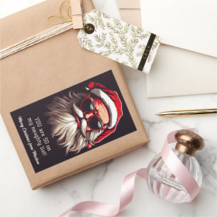 Custom Text Grumpy Santa Rectangular Sticker