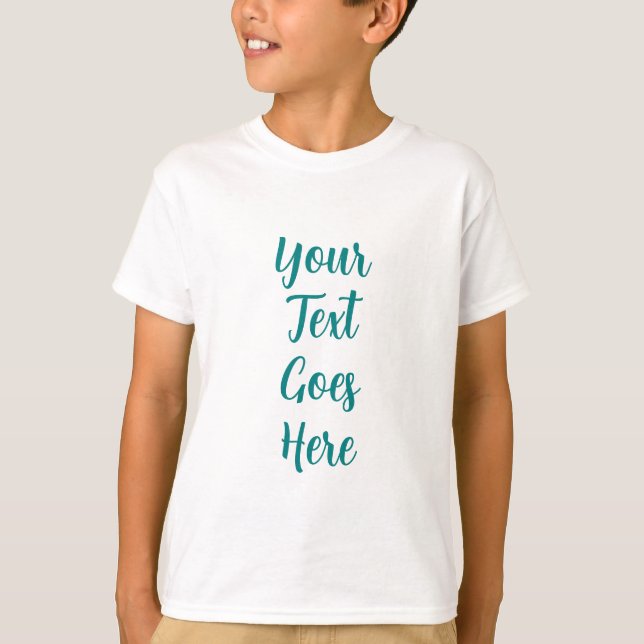 Custom Text Hand Script Template Boys Kids T-Shirt (Front)