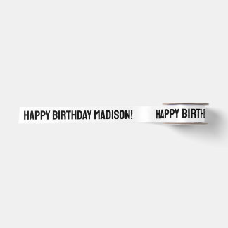 Custom Text Happy Birthday Satin Ribbon