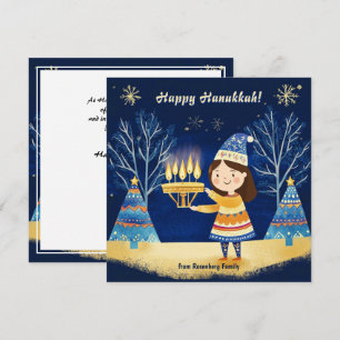 Custom text Happy Hanukkah✡️, Star of David  Holiday Card