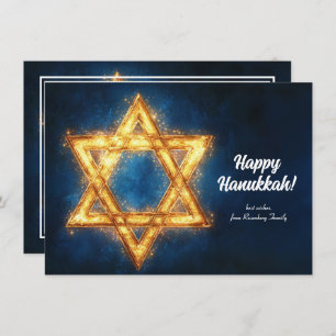 Custom text Happy Hanukkah✡️, Star of David Holiday Card