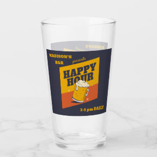 Custom Text Happy Hour Glass