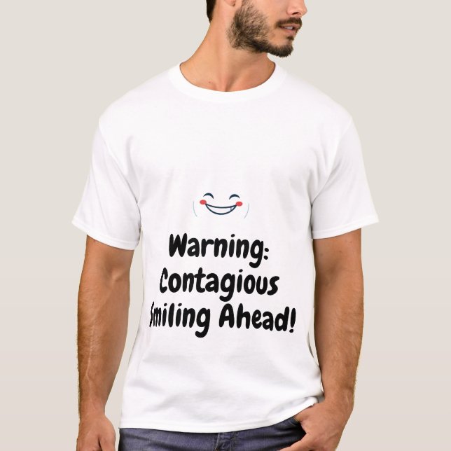 Custom Text Happy Minimalist Smile T-Shirt (Front)