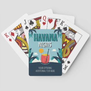 Custom Text "Havana Nights" Playing Cards