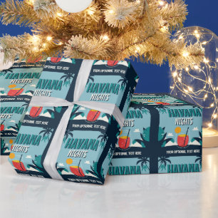 Custom Text "Havana Nights" Wrapping Paper