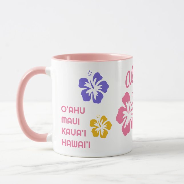 Custom Text Hawaii Islands Mug (Left)