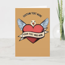Custom Text | Heart Funny Seagull Tattoo
