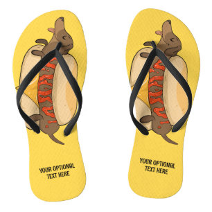 Custom Text Hot Dog Jandals