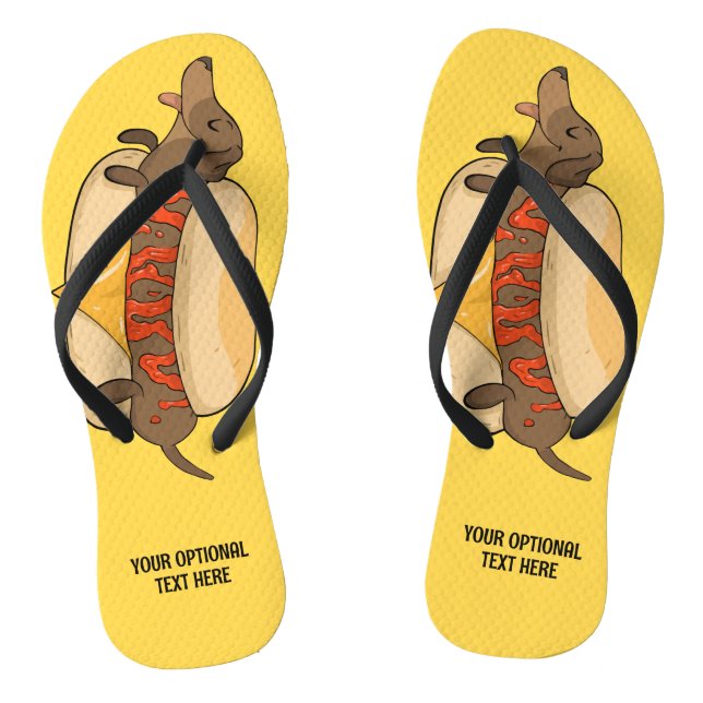 Custom Text Hot Dog Jandals (Footbed)