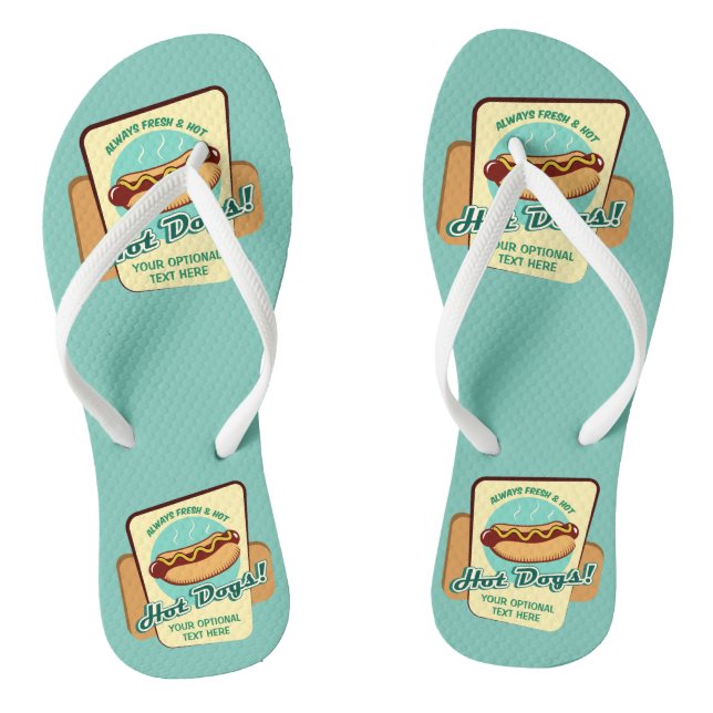Custom Text Hot Dog Jandals (Footbed)