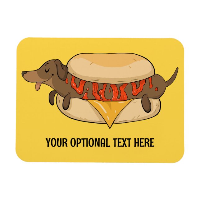 Custom Text Hot Dog Magnet (Horizontal)