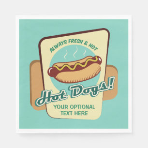 Custom Text Hot Dog Napkin