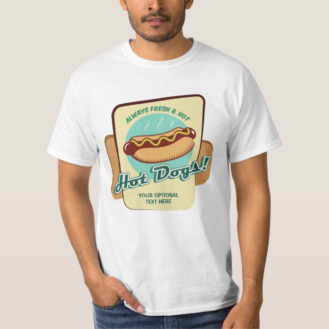 Custom Text Hot Dog T-Shirt (Front)