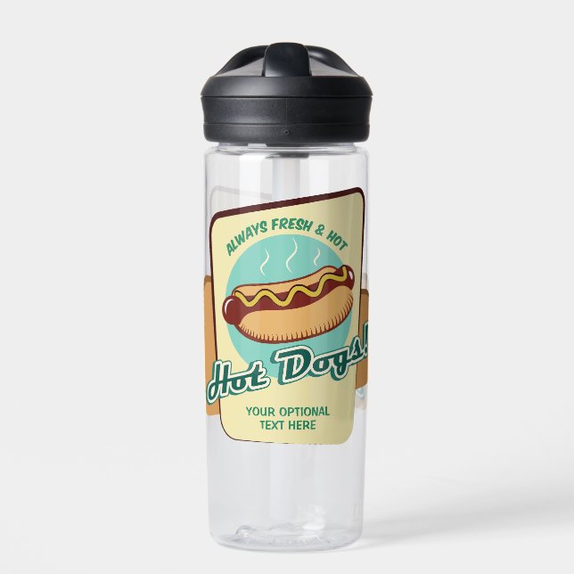 Custom Text Hot Dog Water Bottle (Front)