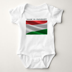 Custom Text Hungarian Flag clothing Baby Bodysuit