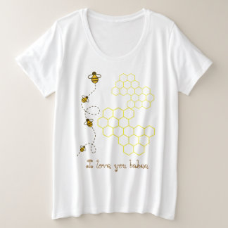 Custom text I love you babee cute graphic artwork Plus Size T-Shirt