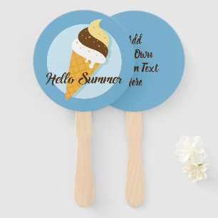Custom text Ice Cream Hello fan set