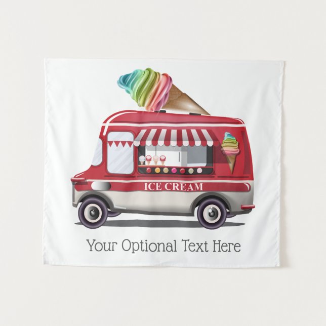 Custom text Ice Cream Truck tapestry (Front (Horizontal))