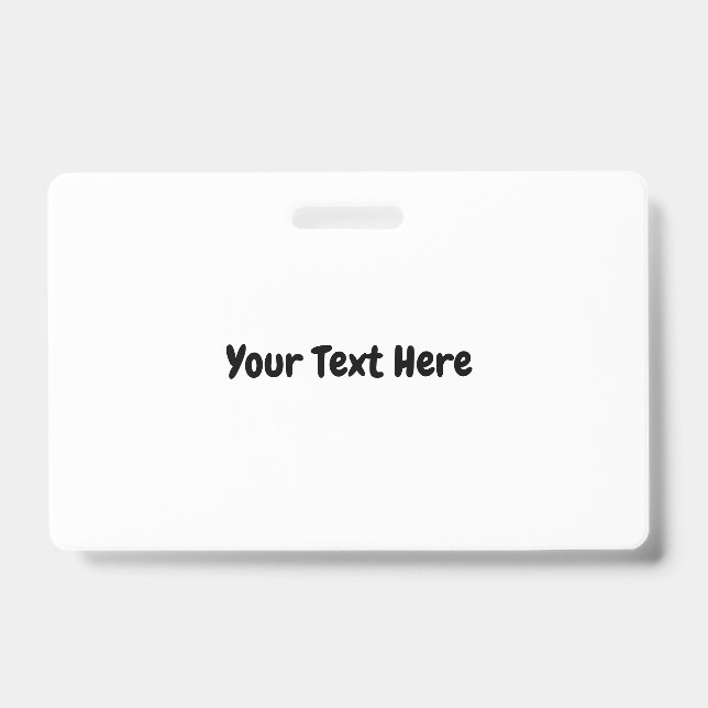 Custom Text  ID Badge (Front)