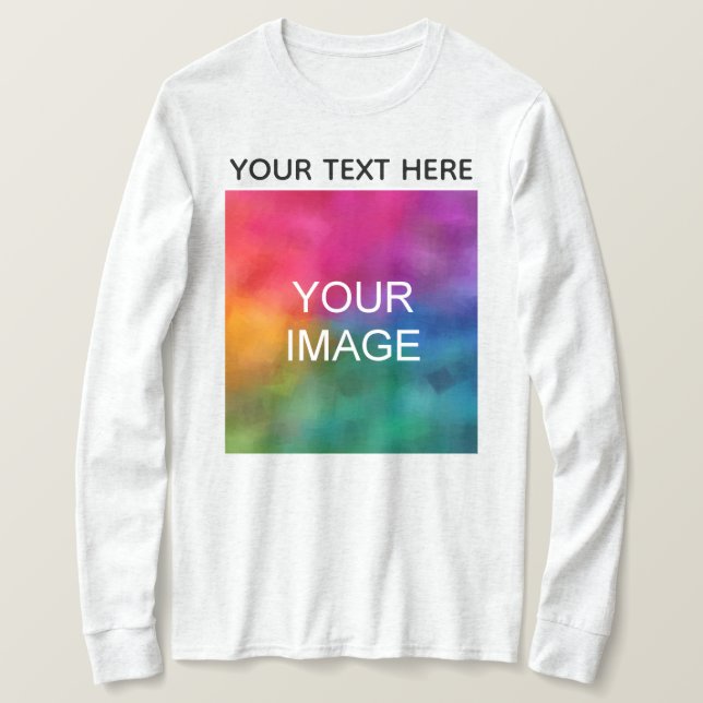 Custom Text Image Colour Womens Long Sleeve Modern T-Shirt (Design Front)
