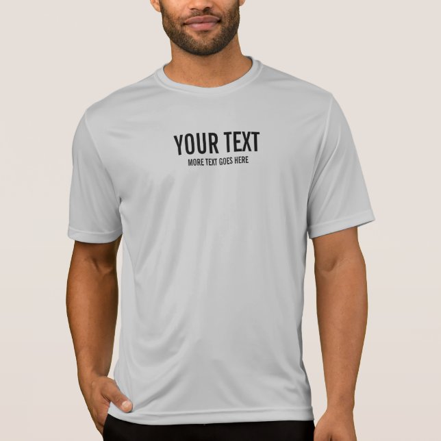 Custom Text Image Silver Colour Mens Modern Trendy T-Shirt (Front)