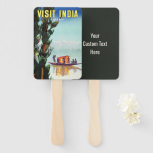 Custom text India Vintage Travel fan set