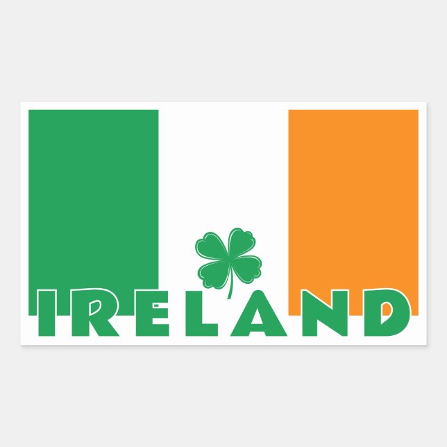 Custom Text Ireland Rectangular Sticker (Front)