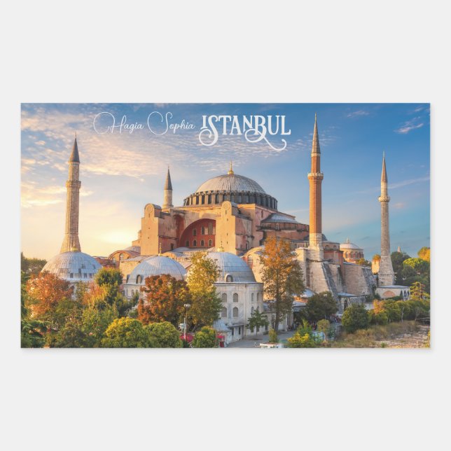 Custom Text Istanbul Rectangular Sticker (Front)