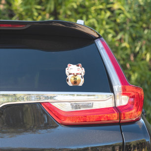 Custom Text Japanese Lucky Cat Vinyl Decal 