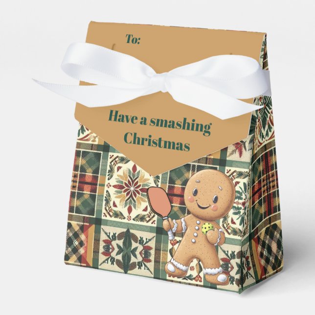 Custom text Jolly Ginger Paddle Pouch Favour Box (Front Side)