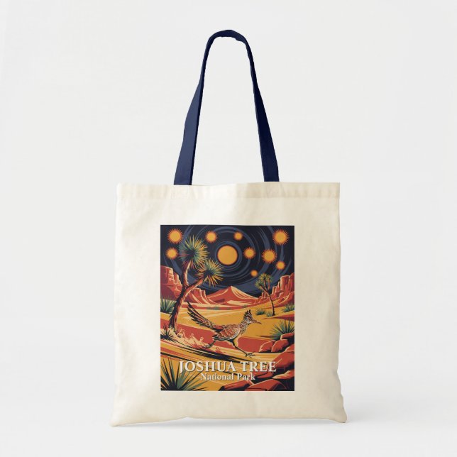 Custom Text Joshua Tree Wildlife Roadrunner Desert Tote Bag (Front)