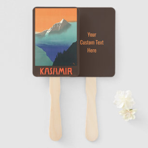 Custom text Kashmir India Vintage Travel fan set