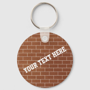Custom Text Keychain Brick Wall Personalised