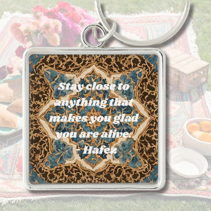 Custom Text Khatam Marquetry Persian Art Gifts Key Ring