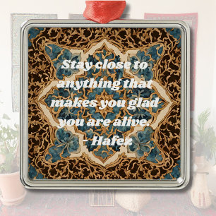 Custom Text Khatam Marquetry Persian Art Gifts Metal Tree Decoration