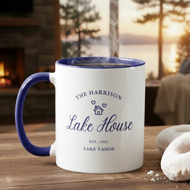 Custom Text Lake House Coffee Mug (Creator Uploaded)